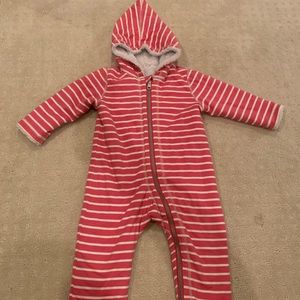 Hanna Andersson Sherpa and cotton hooded onesie/ baby bunting